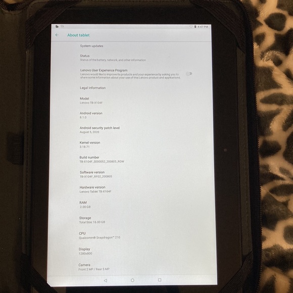 Lenovo Tablet with Leather Zip up Case - Picture 4 of 4